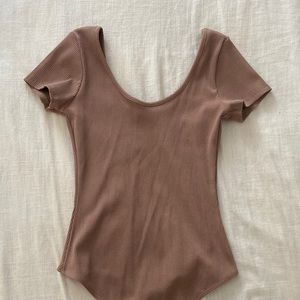 Brown short sleeve bodysuit